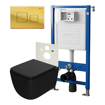 Сет: Система инсталляции Point Элемент для подвесного унитаза PN45120 + Клавиша смыва для инсталляции Point Афина, золото, PN44041G + Унитаз подвесной Point Меркурий безободковый сид.дюропласт микролифт быстросъем чёрн мат. PN41831BM Сет: Система инсталляции Point Элемент для подвесного унитаза PN45120 + Клавиша смыва для инсталляции Point Афина, золото, PN44041G + Унитаз подвесной Point Меркурий безободковый сид.дюропласт микролифт быстросъем чёрн мат. PN41831BM