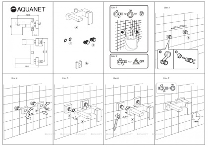 Смеситель для ванны с душем Aquanet Blanco AF420-20W Смеситель для ванны с душем Aquanet Blanco AF420-20W