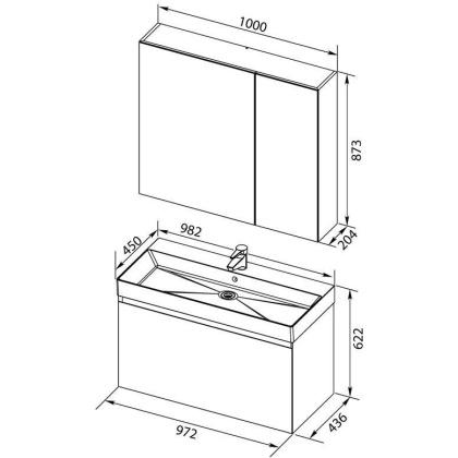 Мебель для ванной Aquanet Нью-Йорк 100 орех