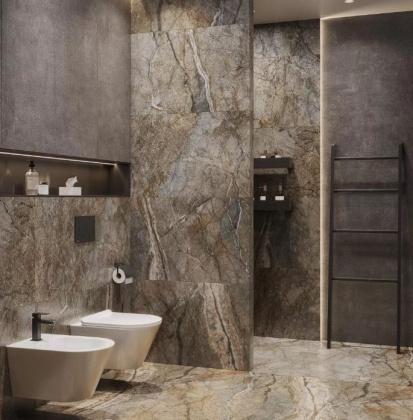 Ступень клееная Сильвер Рут серый обрезной 33x119,5x0,9