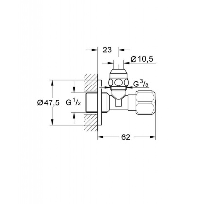 Вентиль запорный угловой, цвет: 10 шт Вентиль запорный угловой, цвет: 10 шт