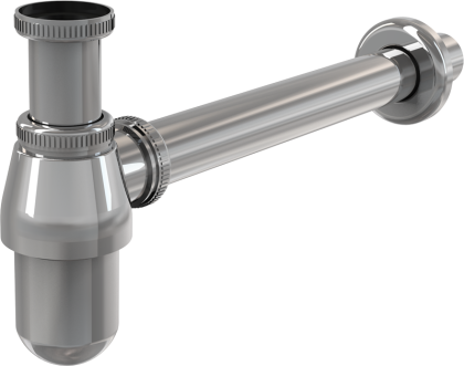 Сифон для умывальника DN32 с накидной гайкой 5/4", металл