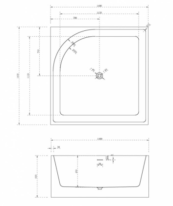 Акриловая ванна Abber 140х140 AB9337