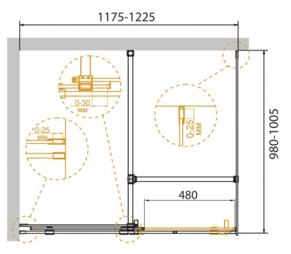 STREAM-AH-1-120/100-C-Cr Душевой уголок