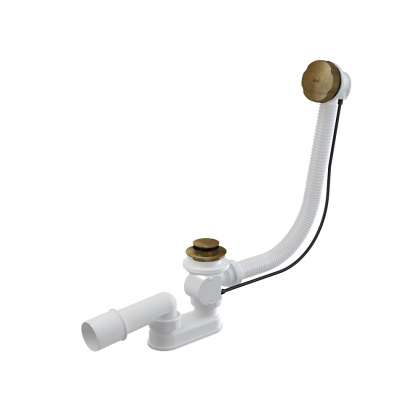 Сифон для ванны автомат комплект, бронза-антик