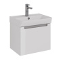 Тумба Lemark BUNO MINI 50см под 1 раковину, подвесная,1 ящик, цвет корпуса, фасада: Белый глянец