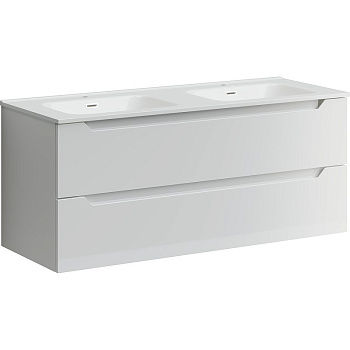 Тумба подвесная SANCOS Norma 2.0 1190х450х500, c двумя ящиками оснащенными доводчиками, белый глянец , арт. NR2.120-2W