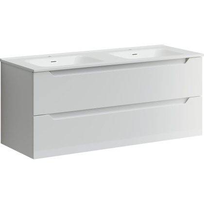 Тумба подвесная SANCOS Norma 2.0 1190х450х500, c двумя ящиками оснащенными доводчиками, белый глянец , арт. NR2.120-2W