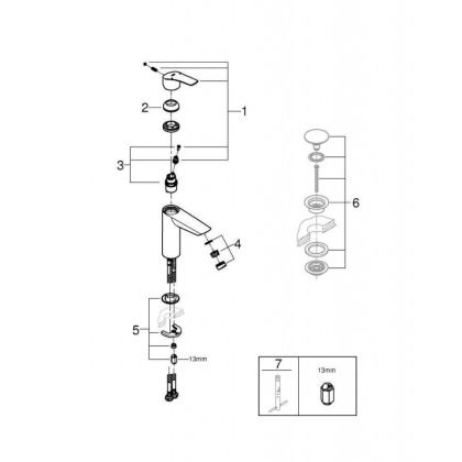 Смеситель для раковины Grohe Eurosmart 2021 M-size, 23324003