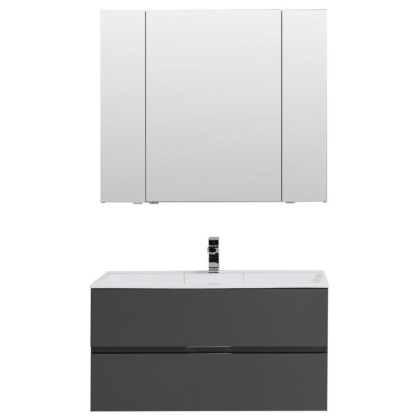 Мебель для ванной Aquanet Алвита 100 серый антрацит