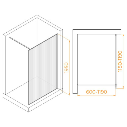Душевая перегородка RGW WA-08G, 06100812-156