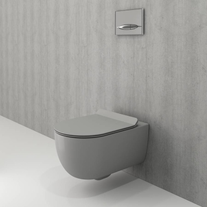 Чаша унитаза подвесного Bocchi V-Tondo 1416-006-0129, серый матовый Чаша унитаза подвесного Bocchi V-Tondo 1416-006-0129, серый матовый