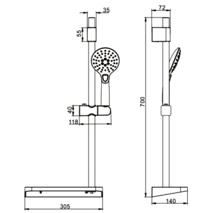 Душевой гарнитур Rose R109, хром Душевой гарнитур Rose R109, хром