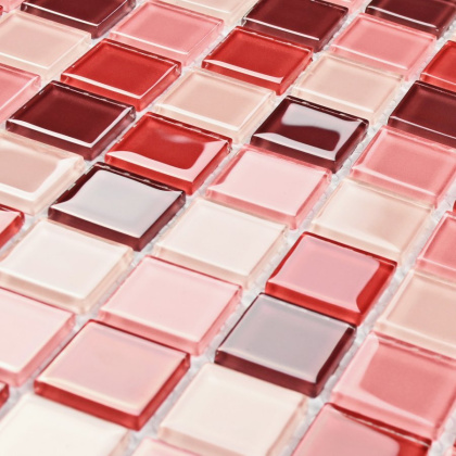 Мозаика стеклянная Plum mix (чип 4*25*25) 300*300 (22шт/1,98м2), м2