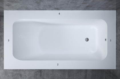 Ванна из искусственного камня S-Sense Salini Orlando 190x100 см матовая,102014M Ванна из искусственного камня S-Sense Salini Orlando 190x100 см матовая,102014M