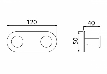 Вешалка на 2 крючка Timo Saona 13014/18 черное золото