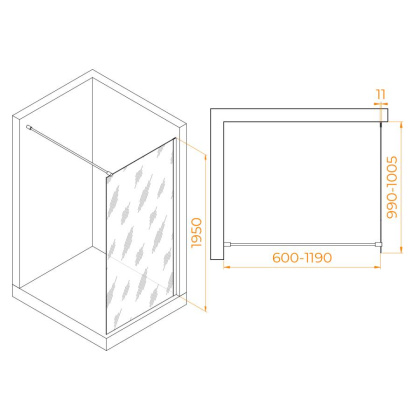 Душевая перегородка RGW WA-002W, RGW 35100210-15