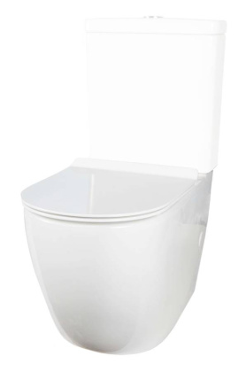 Чаша напольного унитаза безободковая Creto Logan L1 1001-004-WF с крышкой-сиденьем микролифт, белая Чаша напольного унитаза безободковая Creto Logan L1 1001-004-WF с крышкой-сиденьем микролифт, белая