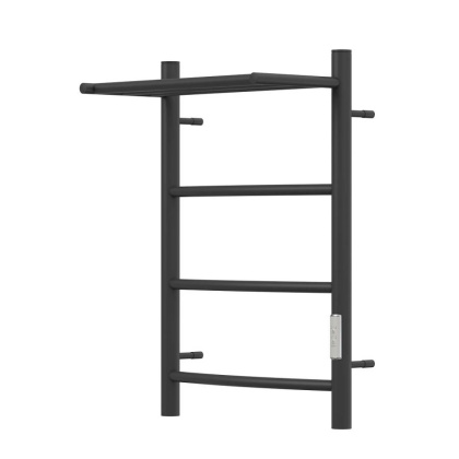 Полотенцесушитель электрический Point Афина PN04846PB П3 400x600 с полкой, диммер справа, черный Полотенцесушитель электрический Point Афина PN04846PB П3 400x600 с полкой, диммер справа, черный