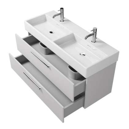 Тумба под раковину Creto Tivoli 120 две чаши белая