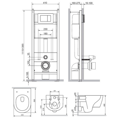 DX77.IS10151.1700 Инсталляция с клавишей глянец. Хром с подвесным унитазом Jupiter безободк с сид м/лифт DX77.IS10151.1700 Инсталляция с клавишей глянец. Хром с подвесным унитазом Jupiter безободк с сид м/лифт