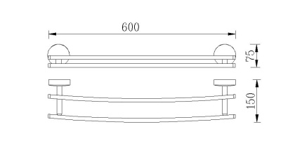 Полотенцедержатель двойной 60 см. RUSH Fiji (FI18532)