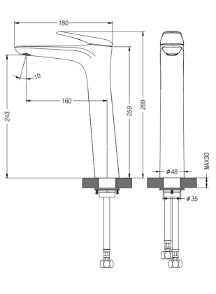 Смеситель для раковины Creto Mare 1.0 MARE-BMT-BN никель брашированный