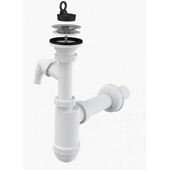 Сифон для умывальника DN32 со штуцером и нержавеющей peшeткой DN63