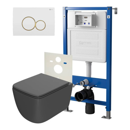 Сет: Система инсталляции Point Элемент для подвесного унитаза PN45120 + Клавиша смыва для инсталляции Point Виктория, белая/золото, PN44061WG + Унитаз подвесной Point Меркурий безободковый, сид.дюропласт микролифт быстросъем, графит, PN41831GM Сет: Система инсталляции Point Элемент для подвесного унитаза PN45120 + Клавиша смыва для инсталляции Point Виктория, белая/золото, PN44061WG + Унитаз подвесной Point Меркурий безободковый, сид.дюропласт микролифт быстросъем, графит, PN41831GM