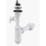 Сифон для умывальника DN32 со штуцером и нержавеющей peшeткой DN63