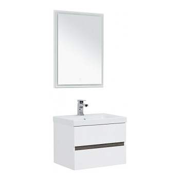 Мебель для ванной Aquanet Беркли 60 белый/дуб рошелье (зеркало белое)