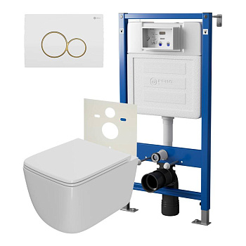 Сет: Система инсталляции Point Элемент для подвесного унитаза PN45120 + Клавиша смыва для инсталляции Point Виктория, белая/золото, PN44061WG + Унитаз подвесной Point Меркурий безободковый, сиденье дюропласт микролифт, быстросъем, белый PN41831 Сет: Система инсталляции Point Элемент для подвесного унитаза PN45120 + Клавиша смыва для инсталляции Point Виктория, белая/золото, PN44061WG + Унитаз подвесной Point Меркурий безободковый, сиденье дюропласт микролифт, быстросъем, белый PN41831