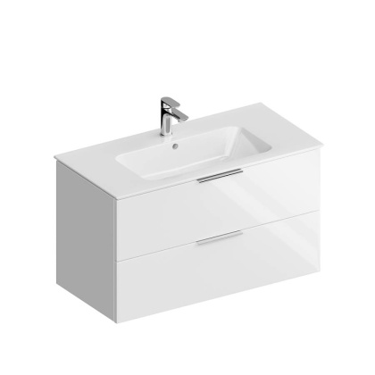 Тумба PIANO Forte подвесная с ящиками 95, белая глянцевая PI.F.95\WHT