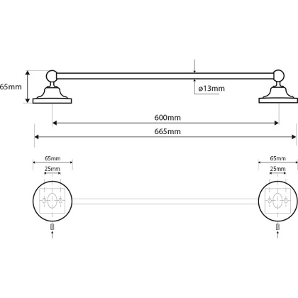 Полотенцедержатель Bemeta Retro Gold and Сhrom 144204048 Золото Хром