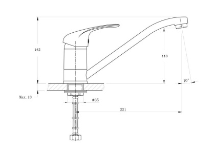 Смеситель для кухонной мойки RUSH Corsica (CO4240-27) Смеситель для кухонной мойки RUSH Corsica (CO4240-27)