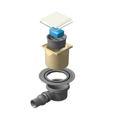 13000112 Точечный трап 100х100 мм Confluo Standard Vertical Dry Ceramic,с сухим затвором,полая под плитку, с рамкой Исполнение: Хром 