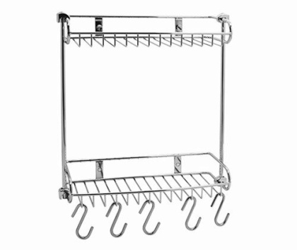 Полка металлическая двойная, 32,6х39,2х13 см, хром, K-1422