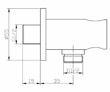 ANCONA Ручной душ со штуцером с держателем, хром ANCONA-DFS-CRM