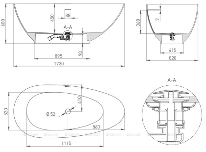 Ванна из искусственного камня PAOLA 172,101512G Ванна из искусственного камня PAOLA 172,101512G