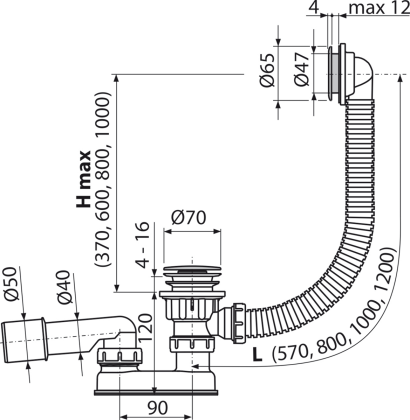 Слив для ванны, EKO