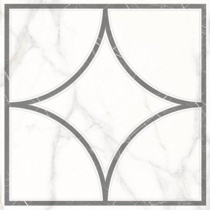 7346-0002-1001 Декор кер. Каррара Нова_LB Бел. 45*45 _геометрия_ 1 \4