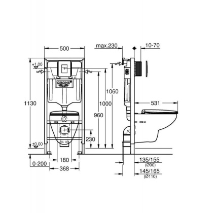Унитаз с инсталляцией Grohe Solido Compact 39586000 Унитаз с инсталляцией Grohe Solido Compact 39586000