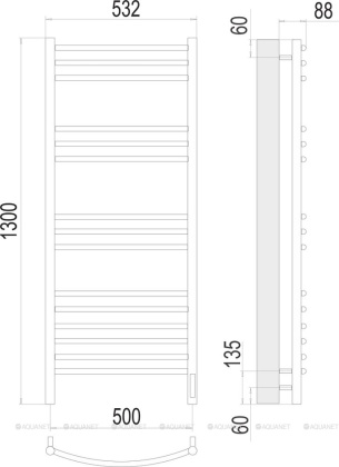 Полотенцесушитель Terminus Классик П15 500х1300 электро Полотенцесушитель Terminus Классик П15 500х1300 электро