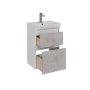 Тумба Lemark COMBI 50см под 1 раковину, подвесная/напольная, 2 ящика, цвет фасада: Бетон, цвет корпуса: Белый глянец