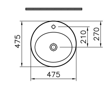 S20 Накладная раковина 47cm-цвет белый S20 Накладная раковина 47cm-цвет белый