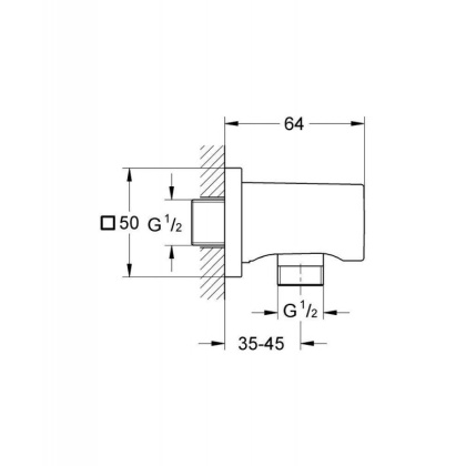 Подключение для душевого шланга GROHE Rainshower, белая луна (27076LS0)