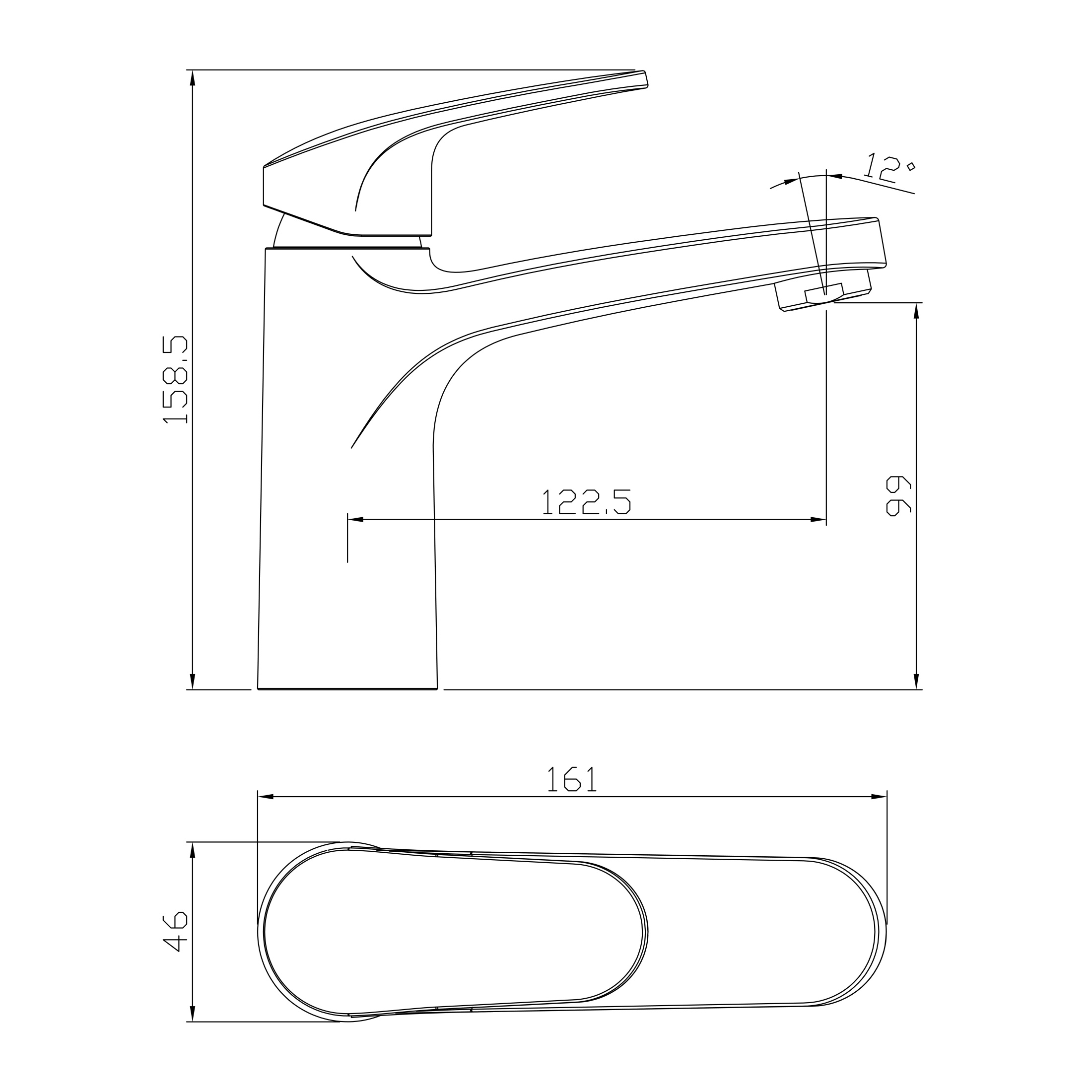 Смеситель Rossinka RS45-11 для раковины Смеситель Rossinka RS45-11 для раковины