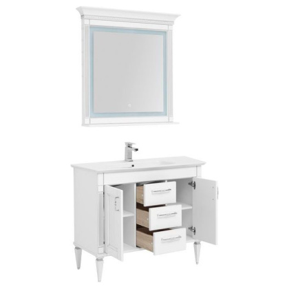 Комплект мебели для ванной Aquanet Селена 105 белый/серебро (3 ящика, 2 дверцы)