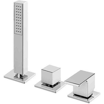PORTA-BVDM3-01 Смеситель на борт ванны с выдвижным душем и переключателем, исполнение хром