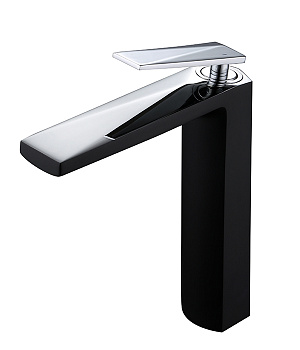 Смеситель для умывальника высокий VENTURO черный + хром Смеситель для умывальника высокий VENTURO черный + хром